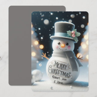 Cartes Pour Fêtes Annuelles Bonhomme de neige à chapeau haut de forme 