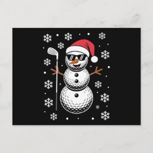 Cartes Pour Fêtes Annuelles Bonhomme de neige balle de golf de Noël Santa lune