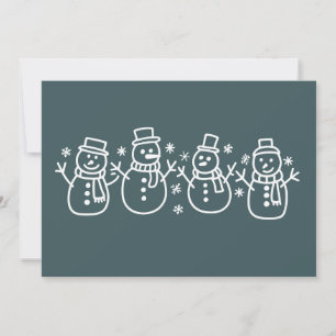 Cartes Pour Fêtes Annuelles Bonhomme de neige bleu Noël Vacances d'hiver Fête