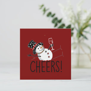 Cartes Pour Fêtes Annuelles Bonhomme de neige Boit du Vin Noël Drôle Xmas Hive