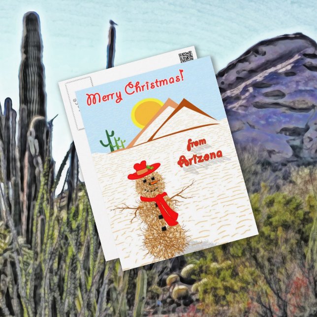 Cartes Pour Fêtes Annuelles Bonhomme de neige d'amarante de l'Arizona (Créateur téléchargé)
