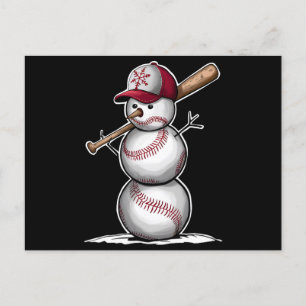Cartes Pour Fêtes Annuelles Bonhomme de neige de baseball Boules Neige Noël Xm