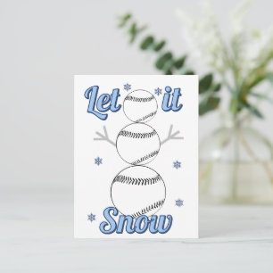 Cartes Pour Fêtes Annuelles Bonhomme de neige de baseball Laissez tomber la ne