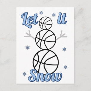 Cartes Pour Fêtes Annuelles Bonhomme de neige de basketball Laissez tomber la 