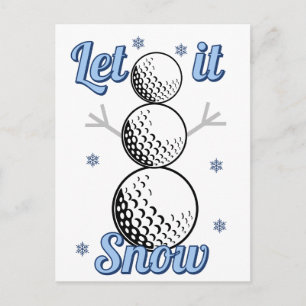Cartes Pour Fêtes Annuelles Bonhomme de neige de golf Qu'il neige 