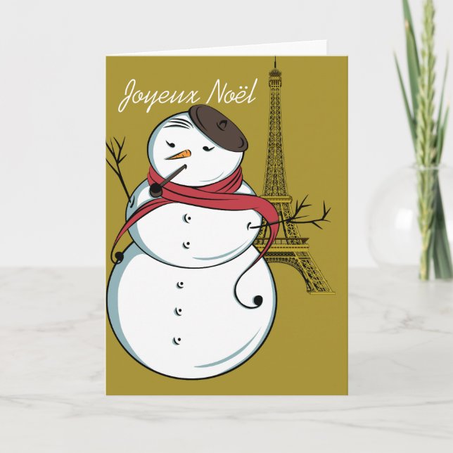 Cartes Pour Fêtes Annuelles Bonhomme de neige de Joyeux Noël (Devant)