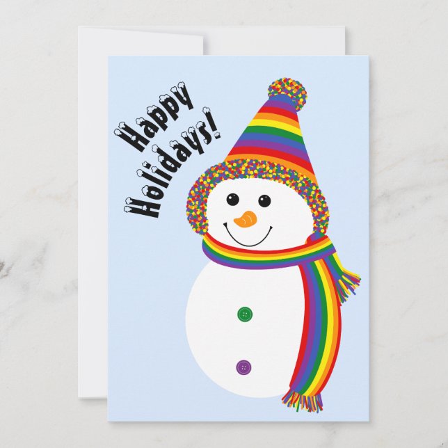 Cartes Pour Fêtes Annuelles Bonhomme de neige de la fierté LGBTQ+ Joyeuses Fêt (Devant)