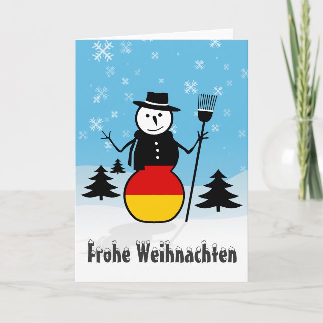 Cartes Pour Fêtes Annuelles Bonhomme de neige de l'Allemagne de Joyeux Noël de (Devant)