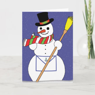 Cartes Pour Fêtes Annuelles Bonhomme de neige de maçons