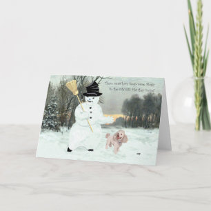 Cartes Pour Fêtes Annuelles Bonhomme de neige de Noël Caniche