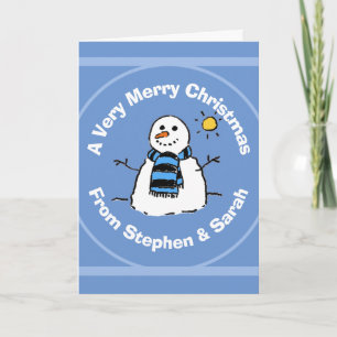 Cartes Pour Fêtes Annuelles Bonhomme de neige de Noël personnalisé