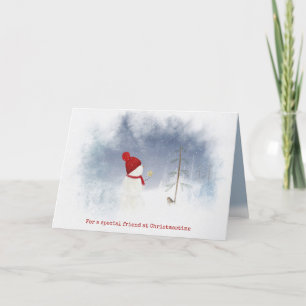 Cartes Pour Fêtes Annuelles bonhomme de neige de Noël pour ami