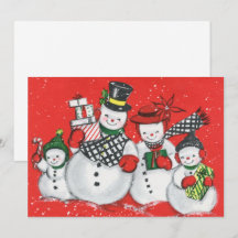 bonhomme de neige de Noël rétro