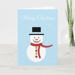 Cartes Pour Fêtes Annuelles bonhomme de neige de Noël sur fond bleu