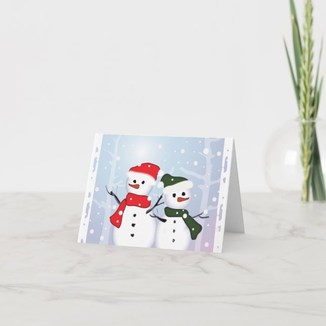 Cartes Pour Fêtes Annuelles Bonhomme de neige de Noël Winter Wonderland Notre  (Devant)