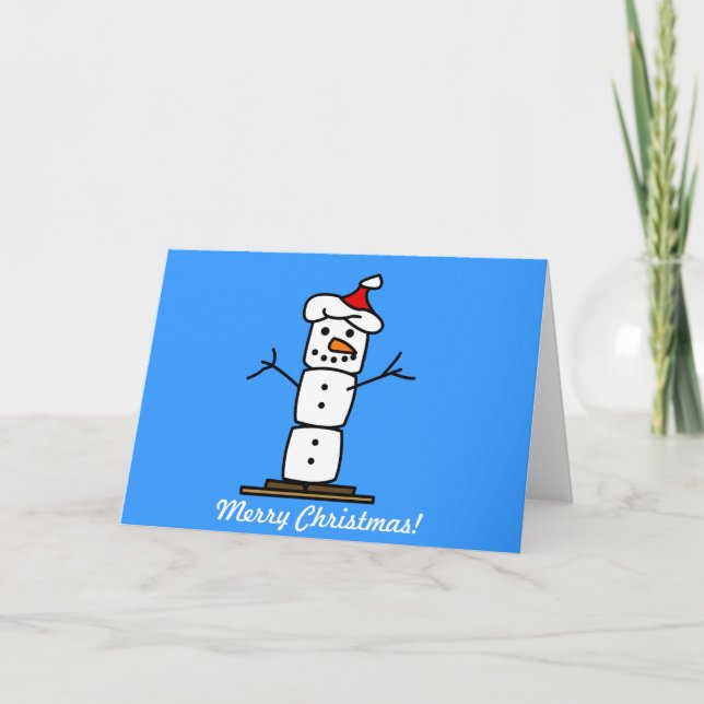 Cartes Pour Fêtes Annuelles Bonhomme de neige de Smores de Noël (Devant)