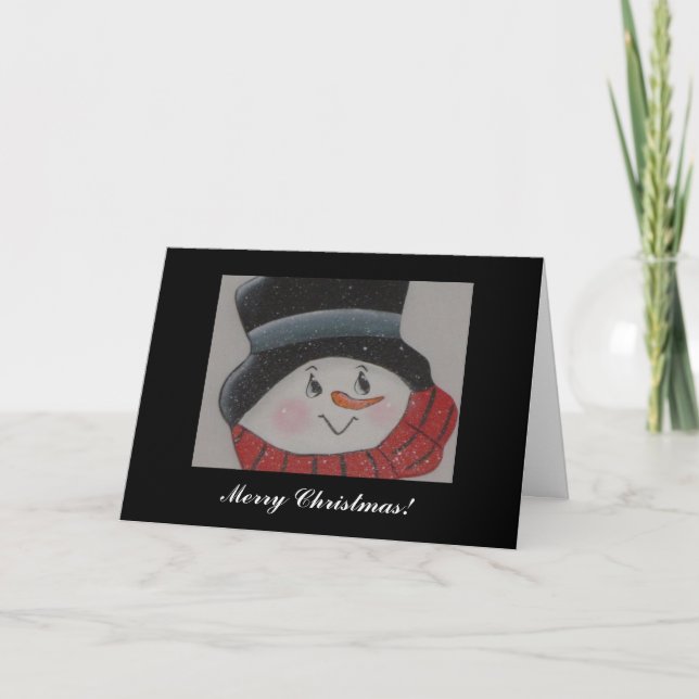 Cartes Pour Fêtes Annuelles Bonhomme de neige de sourire (Devant)