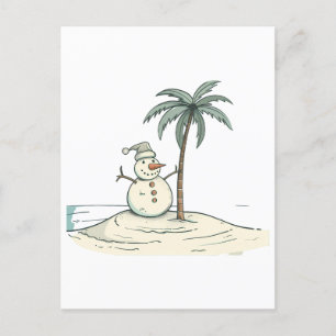 Cartes Pour Fêtes Annuelles Bonhomme de neige de vacances d'été ambiance de pl