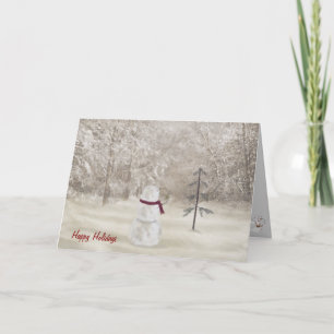 Cartes Pour Fêtes Annuelles Bonhomme de neige de vacances joyeuses avec étoile