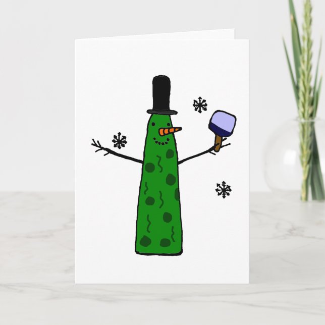 Cartes Pour Fêtes Annuelles Bonhomme de neige drôle de conserves au vinaigre (Devant)