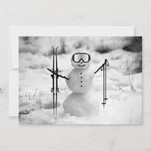 Cartes Pour Fêtes Annuelles Bonhomme de neige drôle Noël Sports d'hiver Voyage
