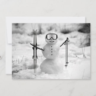 Cartes Pour Fêtes Annuelles Bonhomme de neige drôle Noël Sports d'hiver Voyage