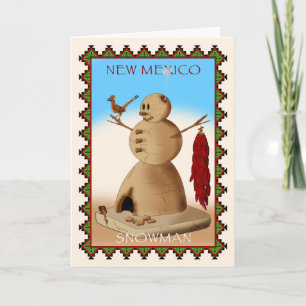 Cartes Pour Fêtes Annuelles Bonhomme de neige du Nouveau Mexique