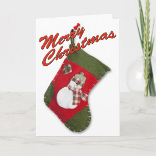 Cartes Pour Fêtes Annuelles Bonhomme de neige en laine casquette écharpe carre