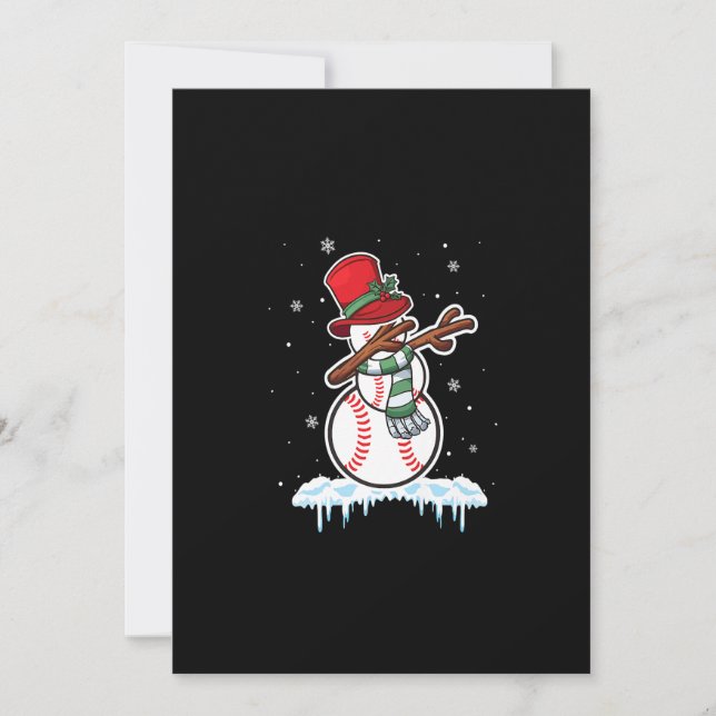 Cartes Pour Fêtes Annuelles Bonhomme de neige en train de dabbing Balle de bas (Devant)