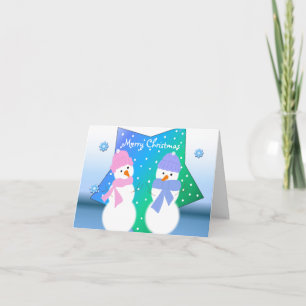 Cartes Pour Fêtes Annuelles Bonhomme de neige enfants