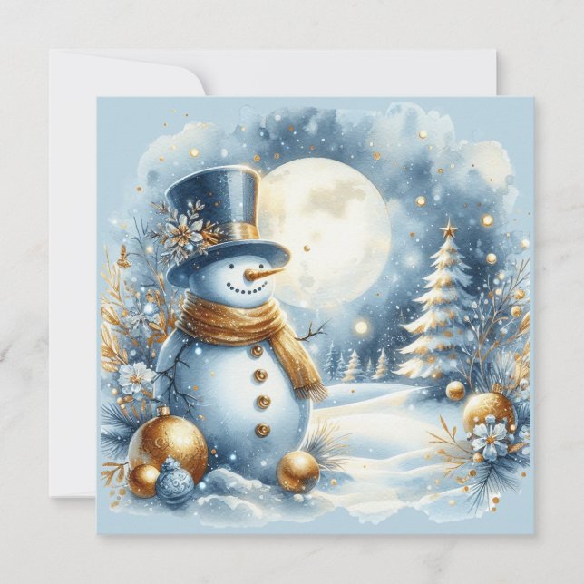 Cartes Pour Fêtes Annuelles Bonhomme de neige fantaisiste charmant personnalis (Devant)