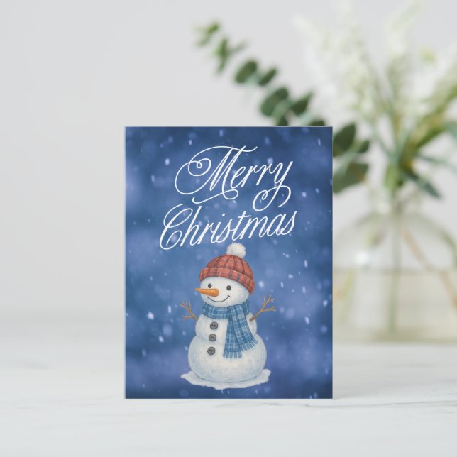 Cartes Pour Fêtes Annuelles Bonhomme de neige fantaisiste Joyeux Noël (Debout devant)