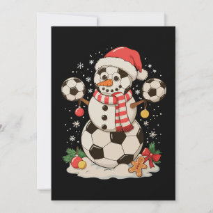 Cartes Pour Fêtes Annuelles Bonhomme de neige Football Noël Vacances Hiver Xma