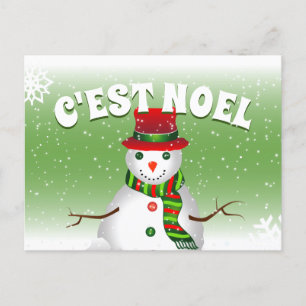 Cartes Pour Fêtes Annuelles Bonhomme de neige funky en rouge blanc et vert
