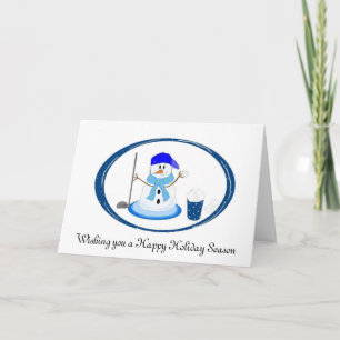 Cartes Pour Fêtes Annuelles Bonhomme de neige golfeur souhaite