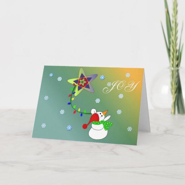 Cartes Pour Fêtes Annuelles Bonhomme de neige joyeux (Devant)