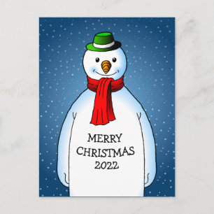 Cartes Pour Fêtes Annuelles Bonhomme de neige joyeux et heureux