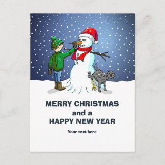 Cartes Pour Fêtes Annuelles Bonhomme de neige merveilleux pour Noël
