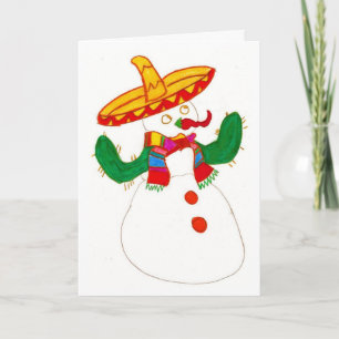 Cartes Pour Fêtes Annuelles bonhomme de neige mexicain