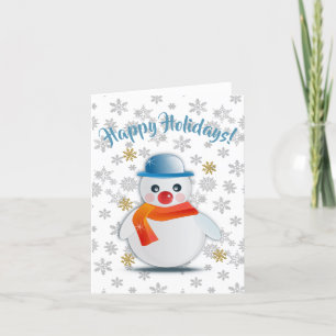Cartes Pour Fêtes Annuelles Bonhomme de neige mignon