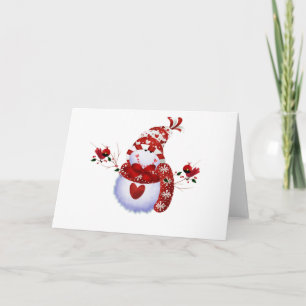 Cartes Pour Fêtes Annuelles Bonhomme de neige mignon de baie