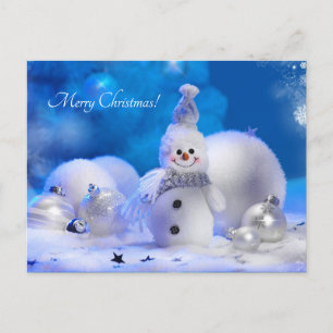 Cartes Pour Fêtes Annuelles bonhomme de neige mignon et heureux