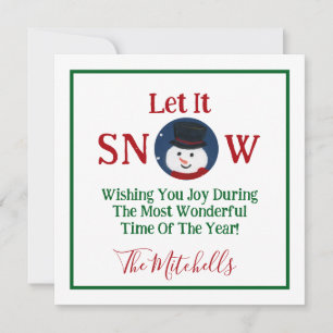 Cartes Pour Fêtes Annuelles Bonhomme de neige Moment Merveilleux Année PERSONN