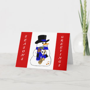 Cartes Pour Fêtes Annuelles Bonhomme de neige musical