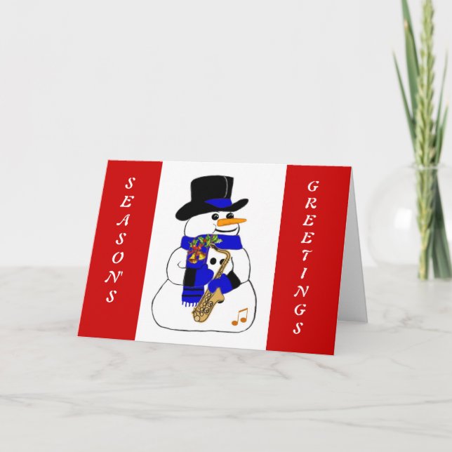 Cartes Pour Fêtes Annuelles Bonhomme de neige musical (Devant)