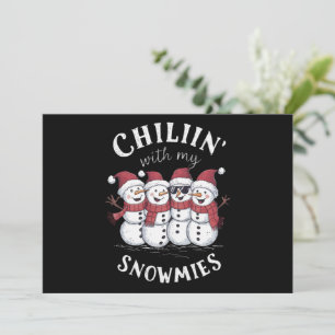 Cartes Pour Fêtes Annuelles Bonhomme de neige Noël Chillin Avec Mes Cadeaux Sn