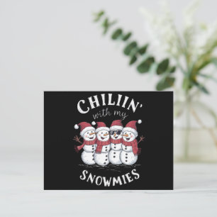 Cartes Pour Fêtes Annuelles Bonhomme de neige Noël Chillin Avec Mes Snowmies C