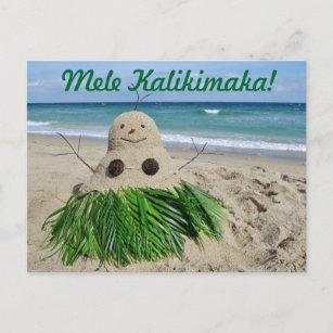 Cartes Pour Fêtes Annuelles Bonhomme de neige Sandman de Mele Kalikimaka de