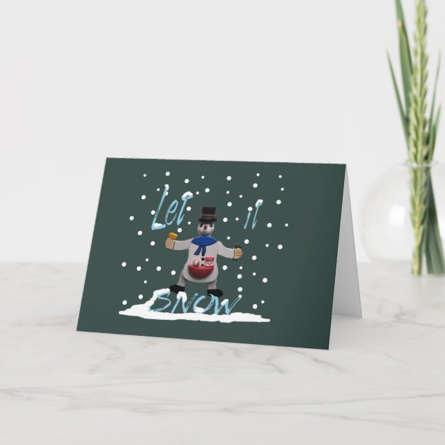Cartes Pour Fêtes Annuelles bonhomme de neige souriant (Devant)