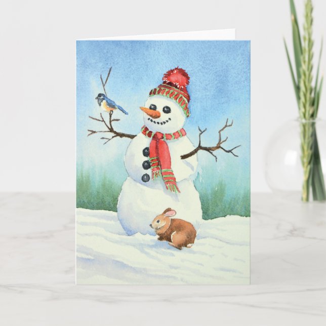 Cartes Pour Fêtes Annuelles bonhomme de Noël (Devant)